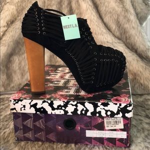 Jeffrey Campbell suede platform booties 38